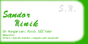 sandor minik business card